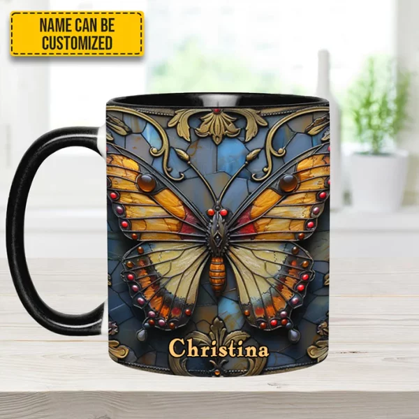 Butterfly Accent Mug - Personalized Accent Mug