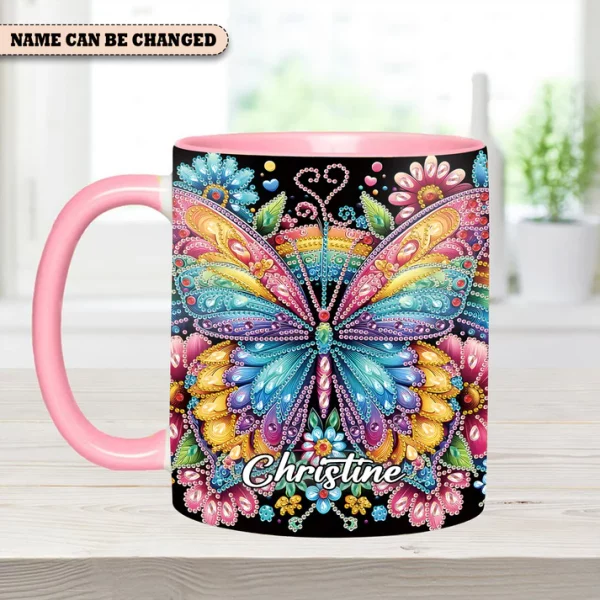 Diamond Butterfly – Personalized Butterfly Accent Mug - Image 5