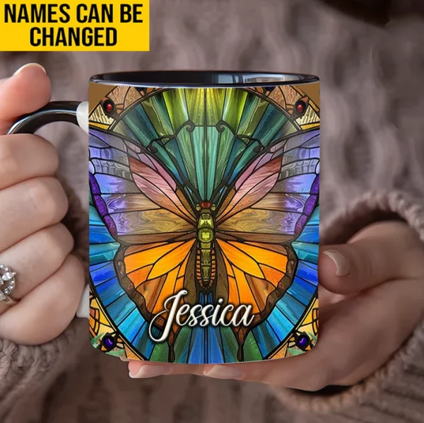 Personalized Vibrant Butterfly Accent Mug - Image 2