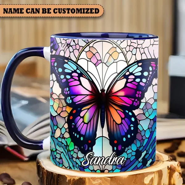 Beautiful Butterfly - Personalized Butterfly Accent Mug