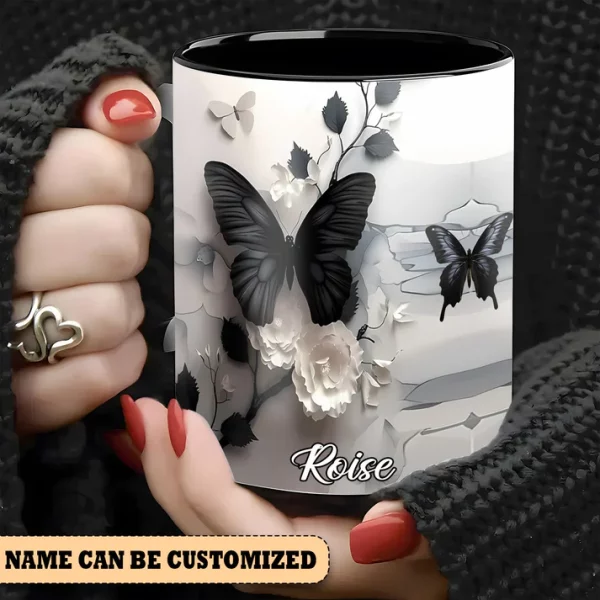 Beautiful Butterfly Nature Personalized Accent Mug - Image 2