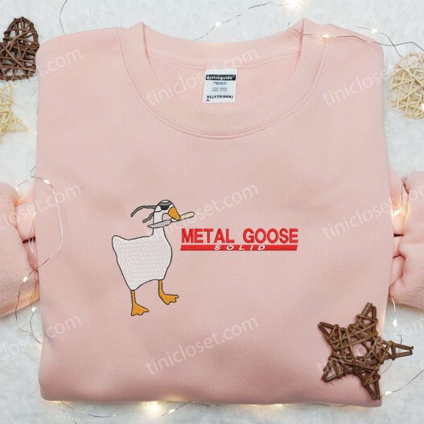 Metal Goose Solid Embroidered Shirt, Animal Embroidered Shirt, Funny Embroidered Shirt - Small Gifts Great Love - Image 2