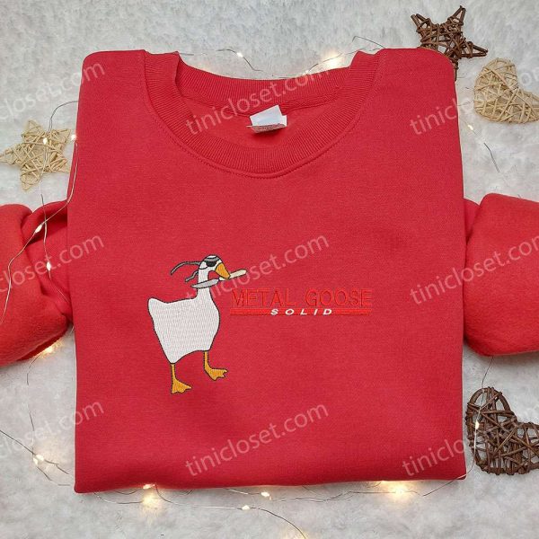 Metal Goose Solid Embroidered Shirt, Animal Embroidered Shirt, Funny Embroidered Shirt - Small Gifts Great Love - Image 3