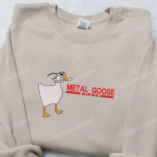 Metal Goose Solid Embroidered Shirt, Animal Embroidered Shirt, Funny Embroidered Shirt - Small Gifts Great Love - Image 4