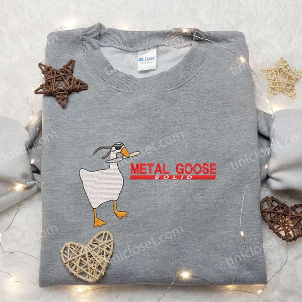 Metal Goose Solid Embroidered Shirt, Animal Embroidered Shirt, Funny Embroidered Shirt - Small Gifts Great Love - Image 5