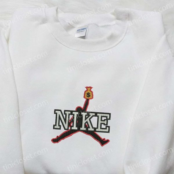 Micheal Jordan x Nike Embroidered Tshirt, Nike Inspired Embroidered Shirt, Best Gift for Him - Small Gifts Great Love - Image 2