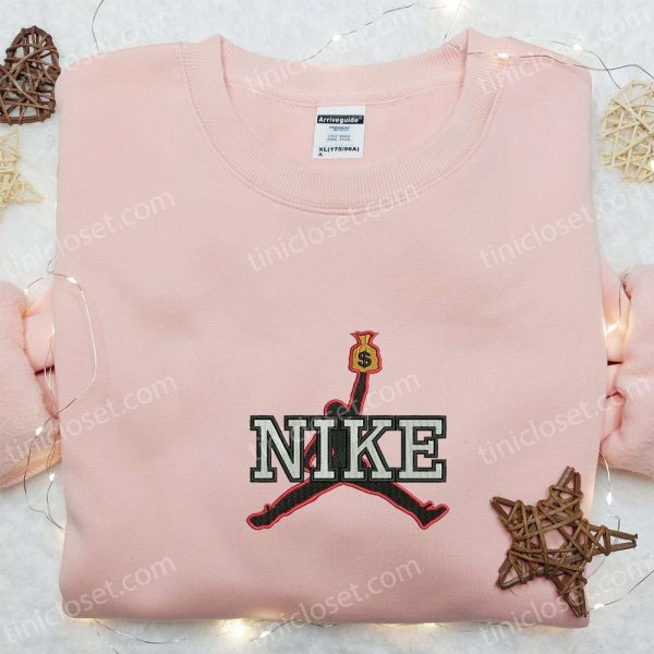Micheal Jordan x Nike Embroidered Tshirt, Nike Inspired Embroidered Shirt, Best Gift for Him - Small Gifts Great Love - Image 3