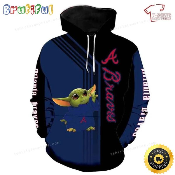 Mlb Atlanta Braves Baby Yoda Green 3d Hoodie