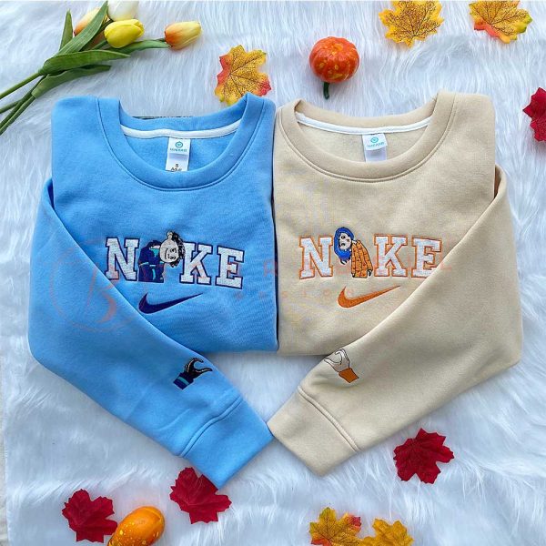Nike Matching Couple Coraline And Wybie Embroidery Sweatshirt - TerraBell Designs - Image 4