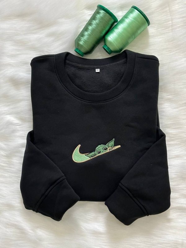 Nike X Baby Yoda Star Wars Cute Embroidered Sweatshirt - TerraBell Designs