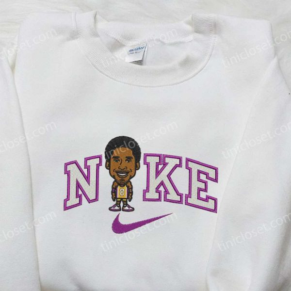 Nike x Kobe Bryant Caricature Portrait Embroidered Shirt, Los Angeles Lakers Embroidered Shirt, NBA x Nike Embroidered Shirt - Small Gifts Great Love