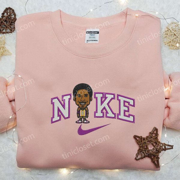 Nike x Kobe Bryant Caricature Portrait Embroidered Shirt, Los Angeles Lakers Embroidered Shirt, NBA x Nike Embroidered Shirt - Small Gifts Great Love - Image 2