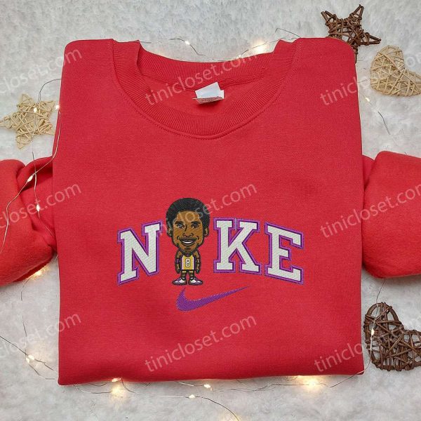 Nike x Kobe Bryant Caricature Portrait Embroidered Shirt, Los Angeles Lakers Embroidered Shirt, NBA x Nike Embroidered Shirt - Small Gifts Great Love - Image 3