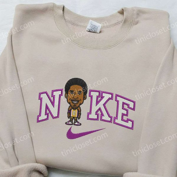 Nike x Kobe Bryant Caricature Portrait Embroidered Shirt, Los Angeles Lakers Embroidered Shirt, NBA x Nike Embroidered Shirt - Small Gifts Great Love - Image 4