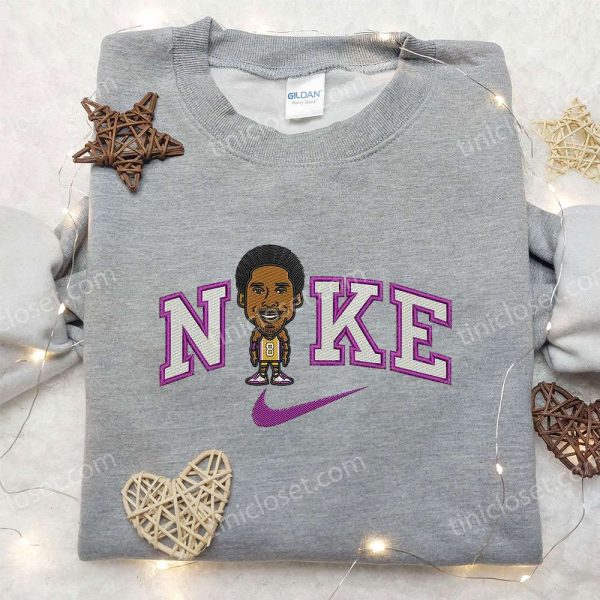 Nike x Kobe Bryant Caricature Portrait Embroidered Shirt, Los Angeles Lakers Embroidered Shirt, NBA x Nike Embroidered Shirt - Small Gifts Great Love - Image 5