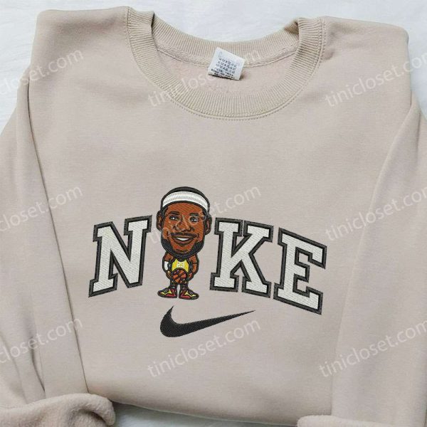 Nike x Lebron James Embroidered Shirt, Los Angeles Lakers Embroidered Shirt, NBA Embroidered Shirt - Small Gifts Great Love - Image 4