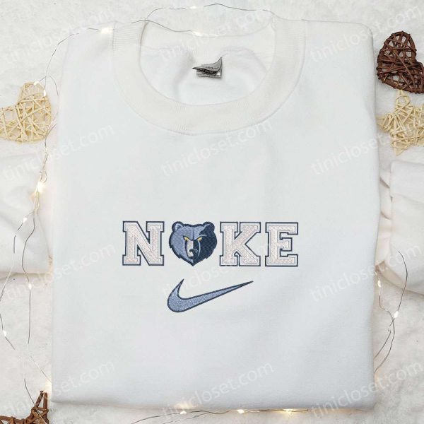 Nike x Memphis Grizzlies Embroidered Hoodie, NBA Sports Embroidered Hoodie, Custom Nike Embroidered Hoodie - Small Gifts Great Love - Image 5