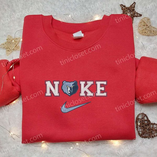 Nike x Memphis Grizzlies Embroidered Hoodie, NBA Sports Embroidered Hoodie, Custom Nike Embroidered Hoodie - Small Gifts Great Love