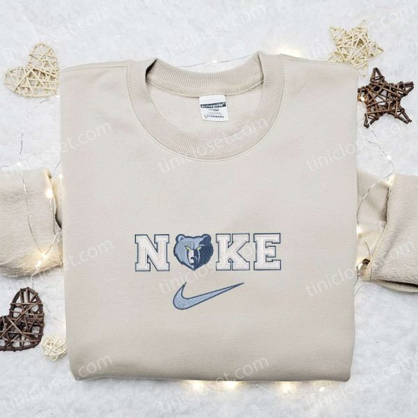 Nike x Memphis Grizzlies Embroidered Hoodie, NBA Sports Embroidered Hoodie, Custom Nike Embroidered Hoodie - Small Gifts Great Love - Image 2
