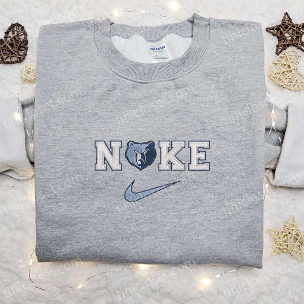 Nike x Memphis Grizzlies Embroidered Hoodie, NBA Sports Embroidered Hoodie, Custom Nike Embroidered Hoodie - Small Gifts Great Love - Image 3