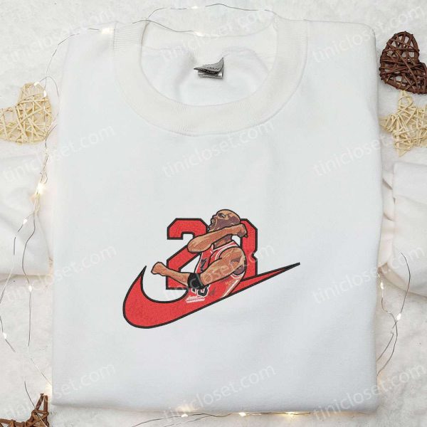 Nike x Michael Jordan Embroidered T-shirt, Celebrity Embroidered T-shirt, NBA Sports Embroidered T-shirt - Small Gifts Great Love