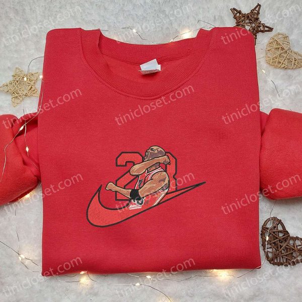 Nike x Michael Jordan Embroidered T-shirt, Celebrity Embroidered T-shirt, NBA Sports Embroidered T-shirt - Small Gifts Great Love - Image 2