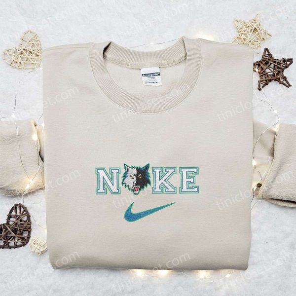 Nike x Minnesota Timberwolves Embroidered Shirt, NBA Sports Embroidered Shirt, Nike Inspired Embroidered Shirt - Small Gifts Great Love