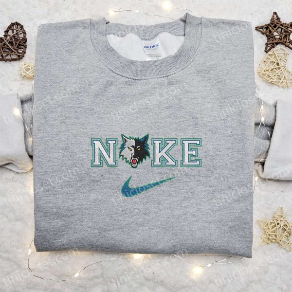 Nike x Minnesota Timberwolves Embroidered Shirt, NBA Sports Embroidered Shirt, Nike Inspired Embroidered Shirt - Small Gifts Great Love - Image 2