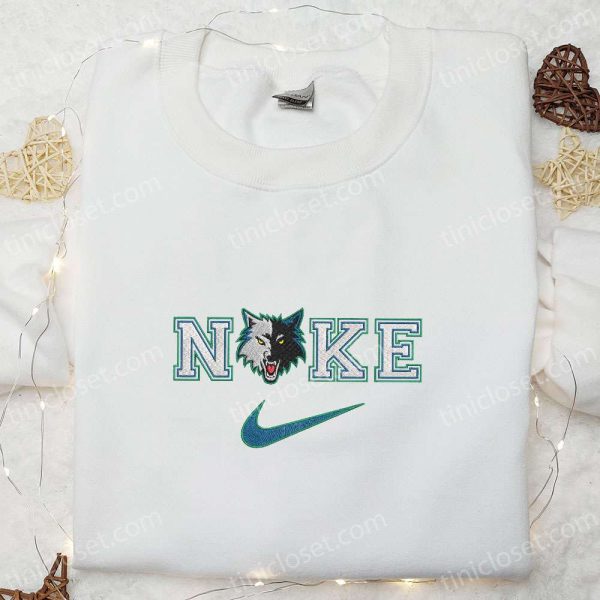 Nike x Minnesota Timberwolves Embroidered Shirt, NBA Sports Embroidered Shirt, Nike Inspired Embroidered Shirt - Small Gifts Great Love - Image 3