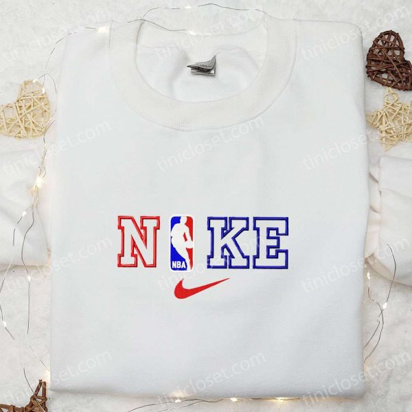 Nike x NBA Sport Embroidered Sweatshirt, Nike Inspired Embroidered Shirt, Best Gift Ideas for Family - Small Gifts Great Love