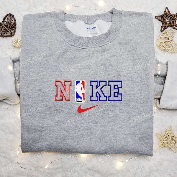 Nike x NBA Sport Embroidered Sweatshirt, Nike Inspired Embroidered Shirt, Best Gift Ideas for Family - Small Gifts Great Love - Image 2