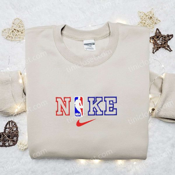 Nike x NBA Sport Embroidered Sweatshirt, Nike Inspired Embroidered Shirt, Best Gift Ideas for Family - Small Gifts Great Love - Image 3