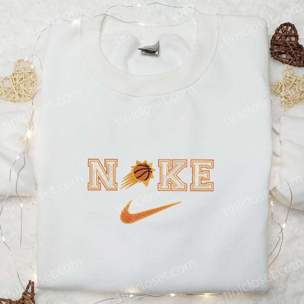 Nike x Phoenix Suns Embroidered Hoodie, NBA Sports Embroidered Hoodie, Nike Inspired Embroidered Hoodie - Small Gifts Great Love - Image 2