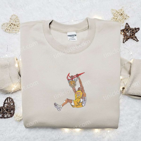 Nike x Shaquille O’Neal Embroidered Shirt, Celebrity Embroidered Shirt, NBA Sports Embroidered Shirt - Small Gifts Great Love