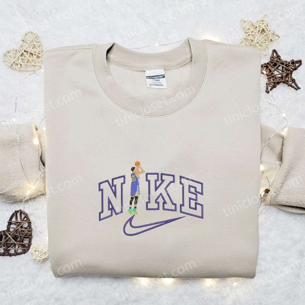 Nike x Steph Curry Jump Embroidered Shirt, Celebrity Embroidered Shirt, NBA Sports Embroidered Shirt - Small Gifts Great Love