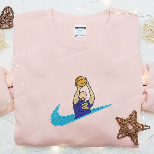Nike x Swoosh Basketball Embroidered Shirt, NBA Sports Embroidered Shirt, Nike Inspired Embroidered Shirt - Small Gifts Great Love