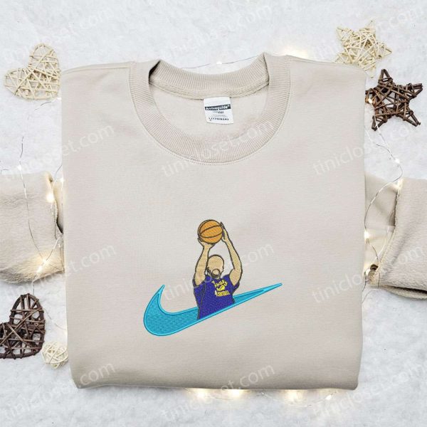 Nike x Swoosh Basketball Embroidered Shirt, NBA Sports Embroidered Shirt, Nike Inspired Embroidered Shirt - Small Gifts Great Love - Image 3