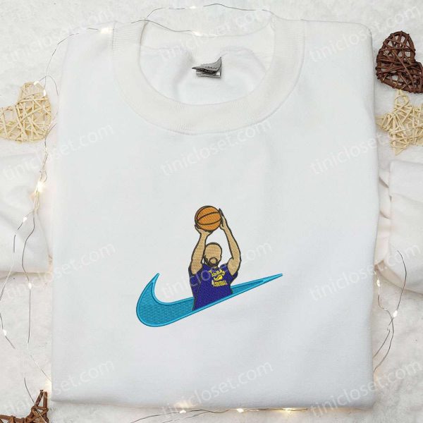 Nike x Swoosh Basketball Embroidered Shirt, NBA Sports Embroidered Shirt, Nike Inspired Embroidered Shirt - Small Gifts Great Love - Image 5