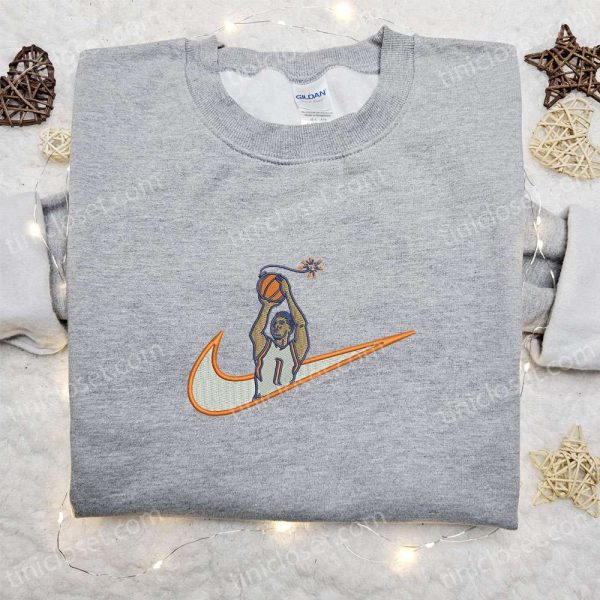 Nike x Swoosh Basketball Embroidered Sweatshirt, NBA Sports Embroidered Sweatshirt, Nike Inspired Embroidered Sweatshirt - Small Gifts Great Love - Image 2