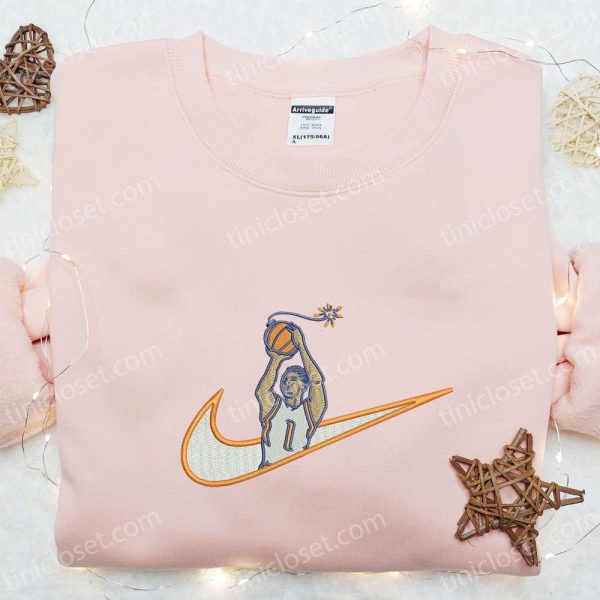 Nike x Swoosh Basketball Embroidered Sweatshirt, NBA Sports Embroidered Sweatshirt, Nike Inspired Embroidered Sweatshirt - Small Gifts Great Love - Image 4