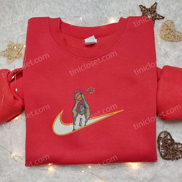 Nike x Swoosh Basketball Embroidered Sweatshirt, NBA Sports Embroidered Sweatshirt, Nike Inspired Embroidered Sweatshirt - Small Gifts Great Love - Image 5