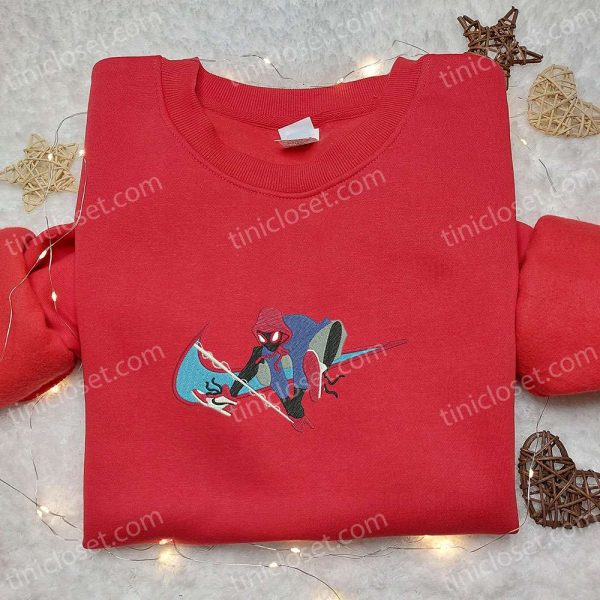Nike x Swoosh Spiderman Jordan Embroidered Shirt, NBA Sports Embroidered Shirt, Custom Nike Embroidered Shirt - Small Gifts Great Love - Image 5