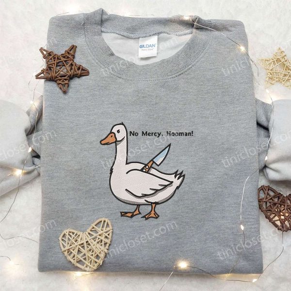 No Mercy Hooman Knife Silly Goose Embroidered Shirt, Animal Embroidered Shirt, Funny Embroidered Shirt - Small Gifts Great Love - Image 5