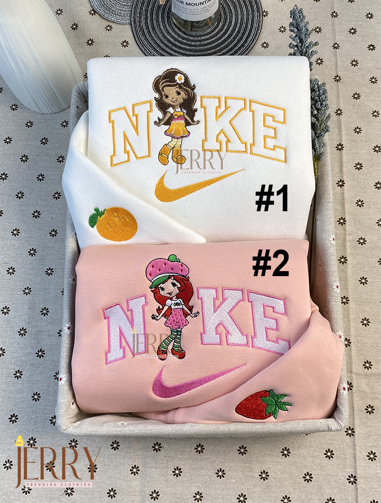 Orange Blossom And Strawberry Shortcake Ver 2009 Nike Embroidered Sweatshirt,  Nike Crewneck Embroidered