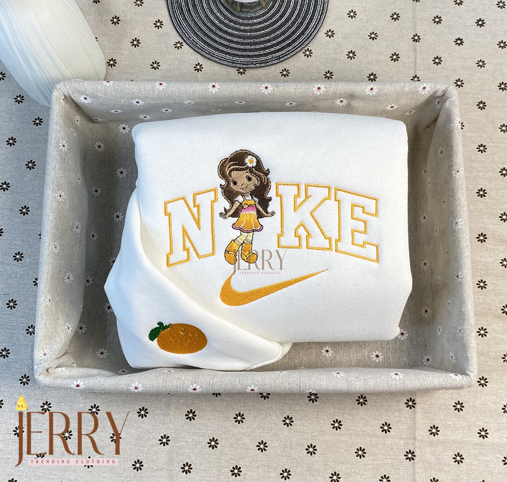 Orange Blossom And Strawberry Shortcake Ver 2009 Nike Embroidered Sweatshirt,  Nike Crewneck Embroidered - Image 3