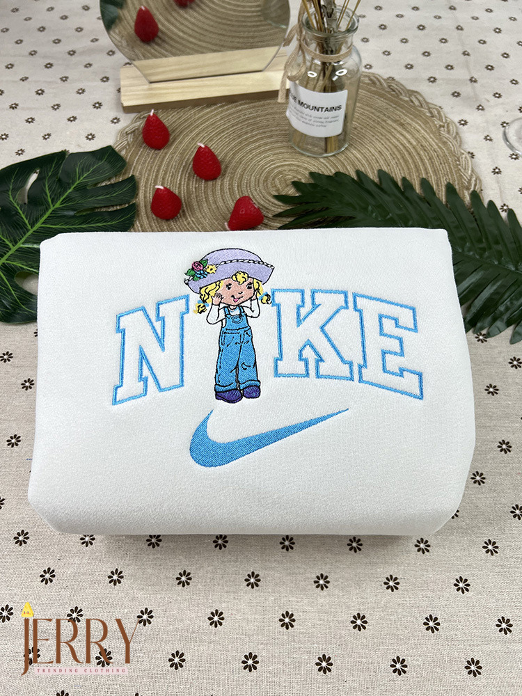 Rainbow Sherbet And Angel Cake Strawberry Shortcake Nike Embroidered Sweatshirt,  Nike Crewneck Embroidered - Image 2