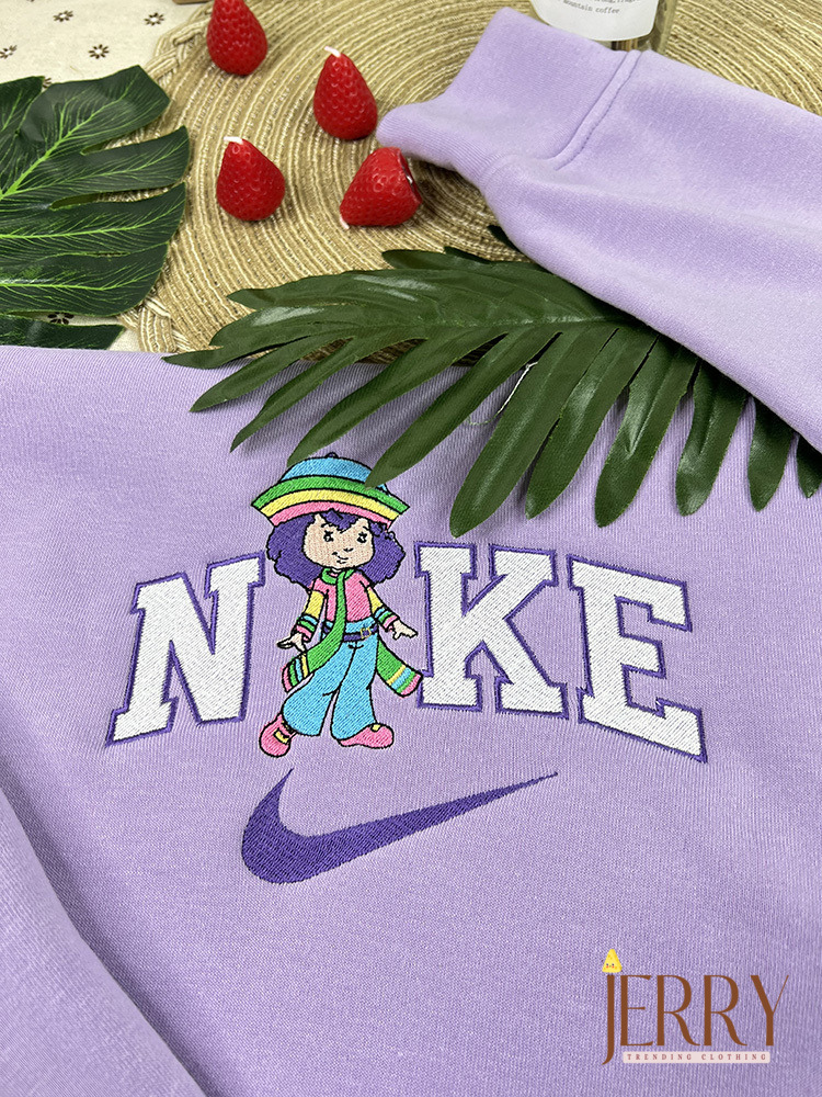 Rainbow Sherbet And Angel Cake Strawberry Shortcake Nike Embroidered Sweatshirt,  Nike Crewneck Embroidered - Image 3