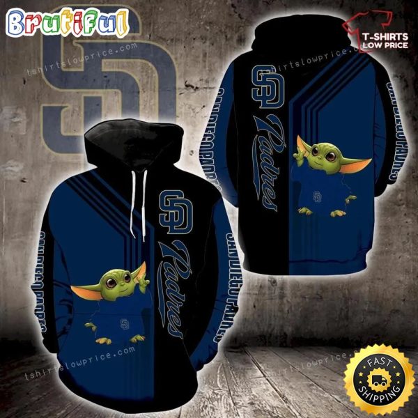 San Diego Padres Baby Yoda Full Print 3d Hoodie Zipper Men Women