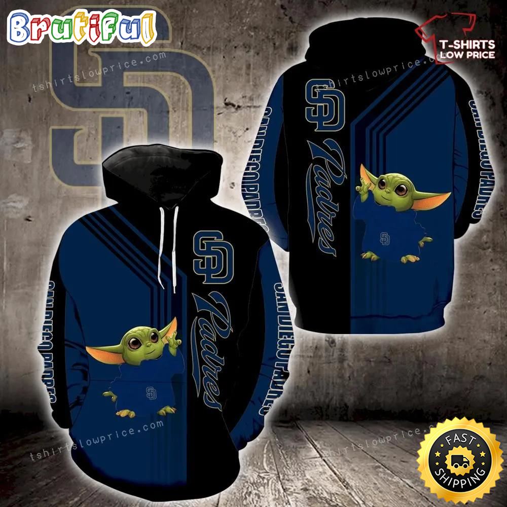 San Diego Padres Baby Yoda Full Print 3d Hoodie Zipper Men Women