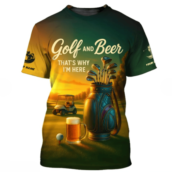 Golf and Beer That’s Why I’m Here Shirt – Custom Men's Golf Polo - Image 3